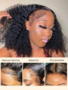 250 Density Tiktok Hot Selling Short Curly Lace Front Wig Ready To Go Glueless Human Hair - Image 7