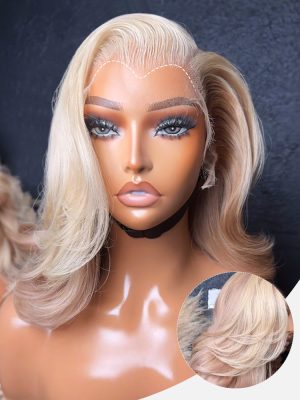 Butterfly Cut M Hairline Highlight Rose Gold Layered 13*6 Lace Wig
