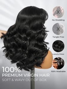 M Hairline Body Wave Layered Cut 6x8 Glueless Drawstring Lace Wig Ready To Wear - Image 6