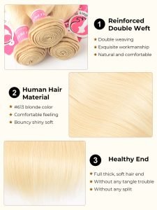 Alipearl Blonde Virgin Hair Color 613 Straight Hair 3 Bundles With 13*4 Frontal - Image 4