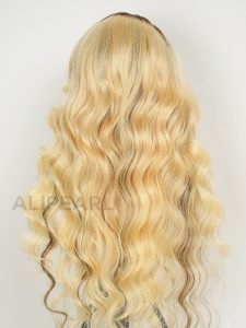 Ready To Go Ombre Wig Blonde Color With Brown Roots And Stripe Pre-Plucked Lace Frontal Wigs - Image 8