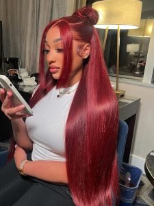 99J Hair Color LY Super Thin Transparent Lace Front Wig Burgundy Wig Colored Human Hair Wigs - Image 5
