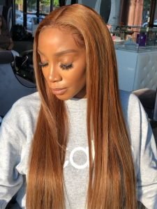 Ash Brown Wig Straight Hair Body Wave Natural Human Hair Wig - Image 2
