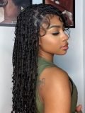 16 To 24 Inch Inches Human Hair Braided Full Lace Wigs Precut Lace - Image 9