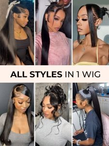 Alipearl Straight Hair 360 Lace Frontal Wig Pre-plucked 360 Lace Wigs - Image 9