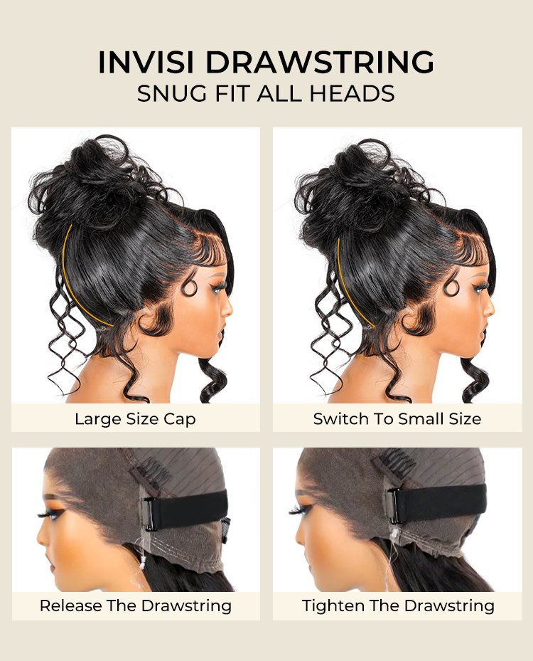 Pre-stylde wig with side part bangs