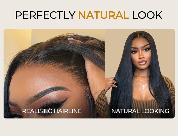 realistic hairline straight hair look