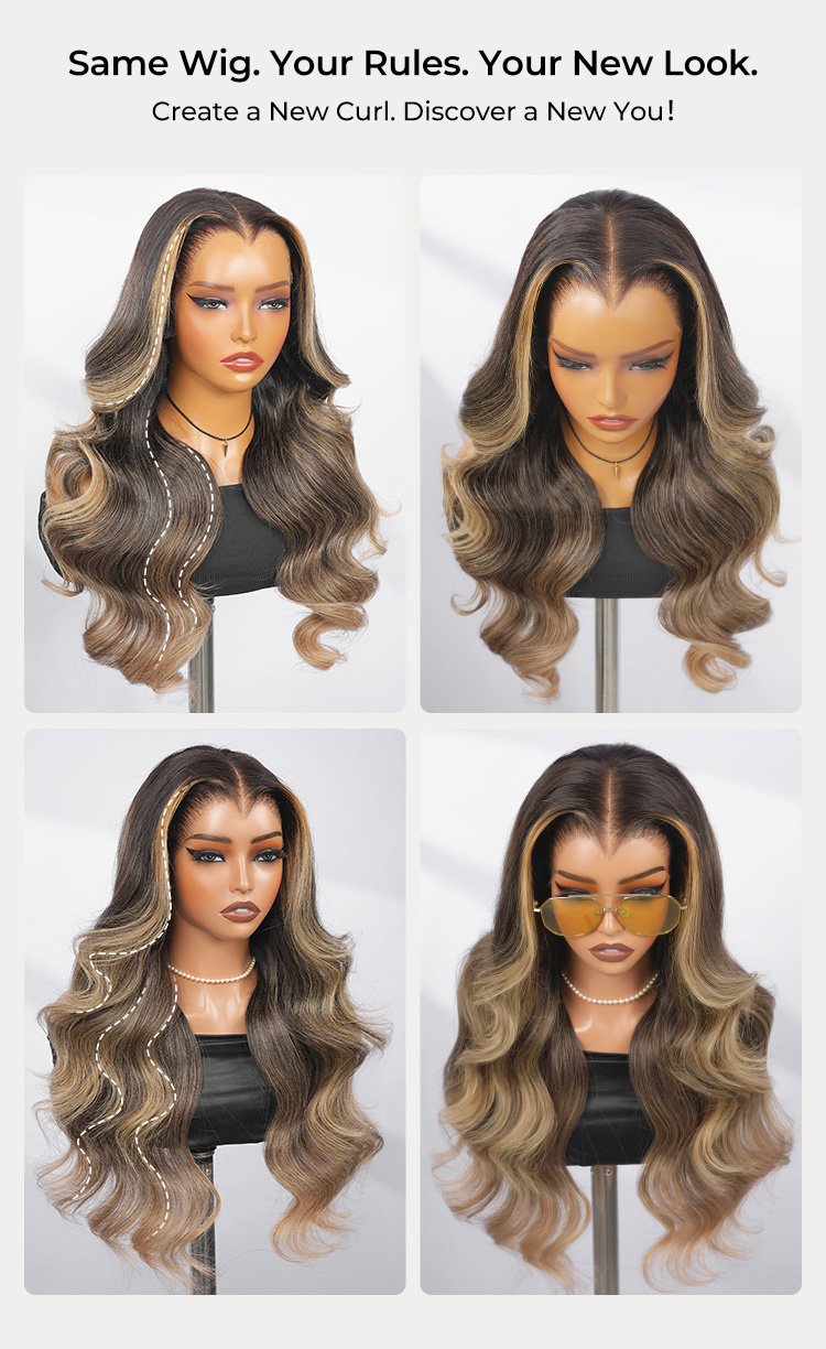 brown wig with highlights