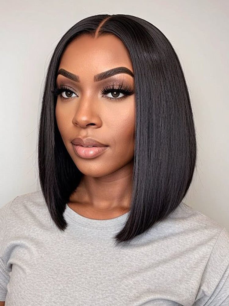 m shaped straight wig