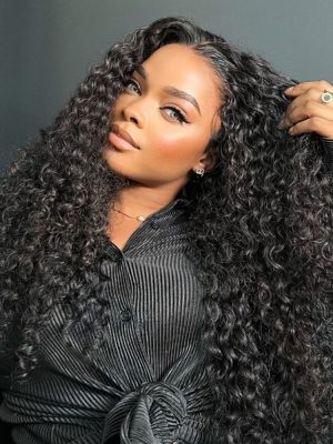 Alipearl Deep Wave Wig 100% Human Hair Swiss Lace Curly Hair HD Lace Front Wig