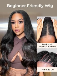 U Part Wig Human Hair Wigs Body Wave Wig Long Straight Wigs V Part Wigs - Image 3