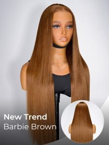 Barbie Brown Color Widows Peak M Hairline Straight 13x6 Lace Front Wig - Image 4