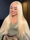 Glueless Layered Cut Blonde Silky Straight 5x5 Lace Closure Wigs Human Hair - Image 5