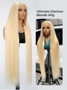 40 Inch Long Blonde Wigs 300% Density 613 Straight Human Hair Wigs 13x6 Lace Front Wig - Image 12
