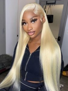 Pure 613 Blonde Straight Transparent Lace Wigs With Super Natural Baby Hair