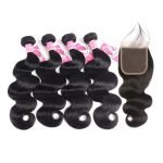 Alipearl Virgin Hair 4pcs Body Wave with 5*5 Lace Closure Alipearl LY Transparent Lace Closure - Image 6