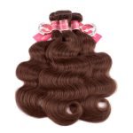 #4 Brown Color Straight and Body Wave Human Hair Weaves 3 Bundles - Image 2