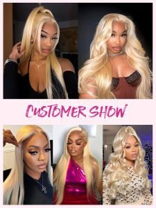 Easy Go Glueless Light Blonde #613 Straight And Body Wave Pre Cut Lace Closure Wigs - Image 11