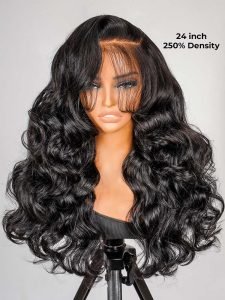 Salon Style-Glueless Bouncy Wavy 6*8 Lace Front Wig Side Part Ready To Go With Drawstring - Image 2