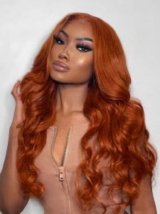 Black Widow Inspired Ginger Copper Wig 13u00d74 Front Wigs Trendy Colored Hair - Image 2