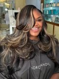Highlight Kash Doll Curls Layered Cut Loose Body Wave 13x4 Lace Frontal Wig - Image 8