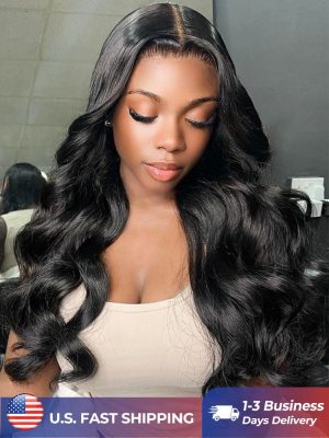 Glueless Ready To Go Body Wave Wig 7x4 Lace Closure Wig Human Hair Pre Plucked