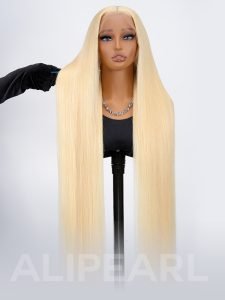 40 Inch Long Blonde Wigs 300% Density 613 Straight Human Hair Wigs 13x6 Lace Front Wig - Image 4
