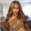 Alipearl Brown Balayage Hair #4/27 Body Wave Highlight Bundles With 5x5 Lace Closure - Image 6