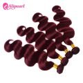 Burgundy #99J Brazilian Body Wave Bundles Human Hair Weave 4 PCs - Image 3