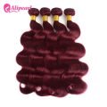 Burgundy #99J Brazilian Body Wave Bundles Human Hair Weave 4 PCs - Image 6