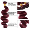 Burgundy #99J Brazilian Body Wave Bundles Human Hair Weave 4 PCs - Image 2