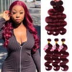 Brazilian Body Wave Bundles Human Hair #99J Pre-Colored Hair Weave