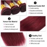 Pre-Colored Hair Weave Straight Wine Red Human Hair Bundles With 4*4 Lace Closure - Image 2