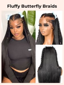Butterfly Braids Pre-Styled Wig 13u00d76 Silky Straight Hair HD Lace Wig - Image 2