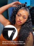 Clip-In Loose Deep Wave Ponytail Extension 100% Human Hair Natural Black - Image 6