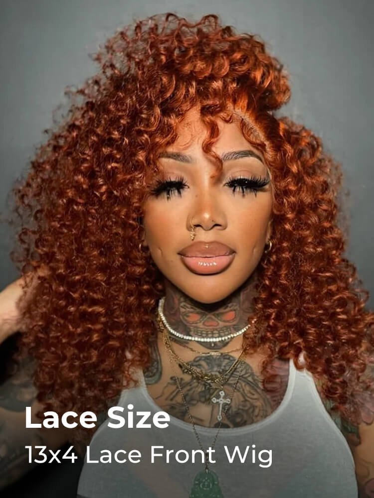 Wand Curly Human Hair 13x4 Lace Frontal Wig