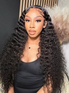 Crimped Hair Wigs Deep Wave 13x4 Invisible Lace Frontal with Pre Plucked Hairline - Image 9