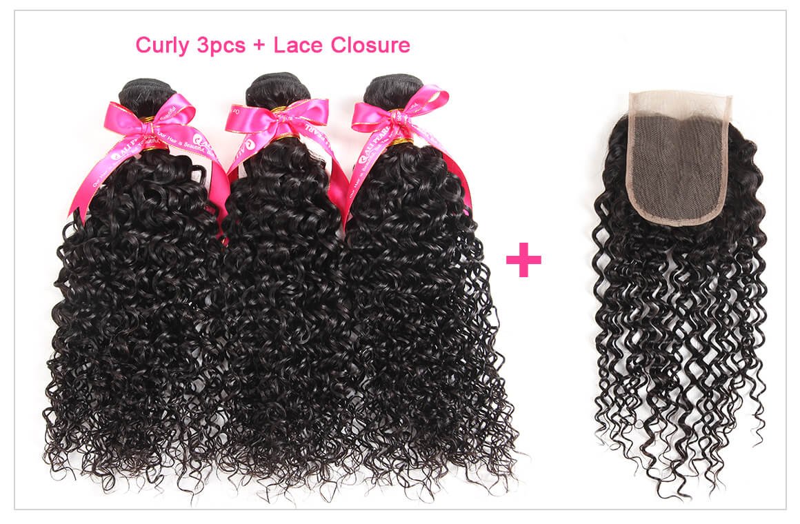Lace Closure With Bundles 3 Pcs