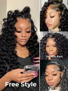 13x6 Lace Frontal Wig Wand Curly Human Hair 250% Density Pre Plucked Hairline - Image 14