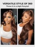 Dark Brown Body Wave 360 Pre Cut Lace Wigs With Invisible Drawstring Ready To Go - Image 3