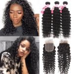 Alipearl Malaysian Virgin Hair 3 Bundles Deep Wave with 4*4 Lace Closure
