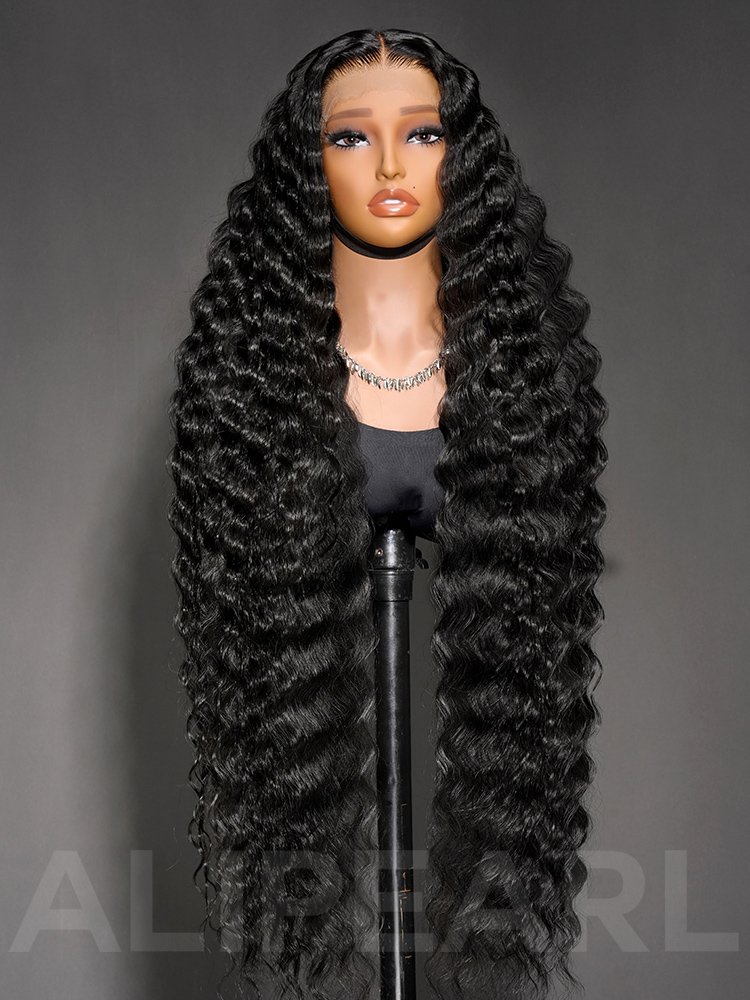 deep_wave_long_wig 40 Inches Voluminous Loose Deep Wave HD Lace Frontal Wig Super Long Human Hair 300% Density - Image 1