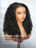250% Density Burmese Curly 5x7 Pre Cut Lace Front Wig With Drawstring - Image 4