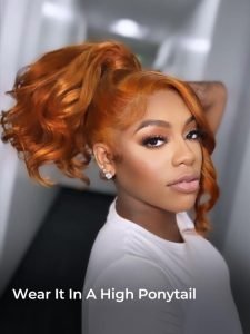 Copper Color 360 Lace Body Wave Wig With Flexi Fit Invisi Drawstring Cap - Image 6
