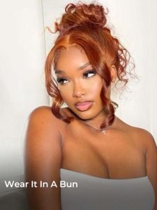 Copper Color 360 Lace Body Wave Wig With Flexi Fit Invisi Drawstring Cap - Image 7