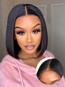 Glueless Bob Wig - Ready Go Bob Wigs Short Straight Easy & Go Pre Cut Lace Closure Wigs - Image 2