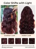 Glueless Highlight Wig Red Burgundy Side Part Body Wave 13x6 Lace Frontal Wig Human Hair - Image 5