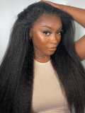 13x6 Parting Max Transparent Lace Frontal Yaki Straight Human Hair Glueless Wig - Image 10