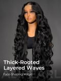 40 Inches Layered Cut Ocean Wave Long 13x6 HD Lace Frontal Wig 300% Density - Image 8