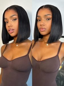 Lagos M Hairline Ready To Go Glueless Straight Short Cut Bob HD Lace Wig - Image 5
